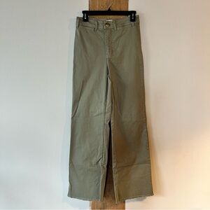 Marine Layer Bridget Full Length Wide Leg Pants - Olive Green